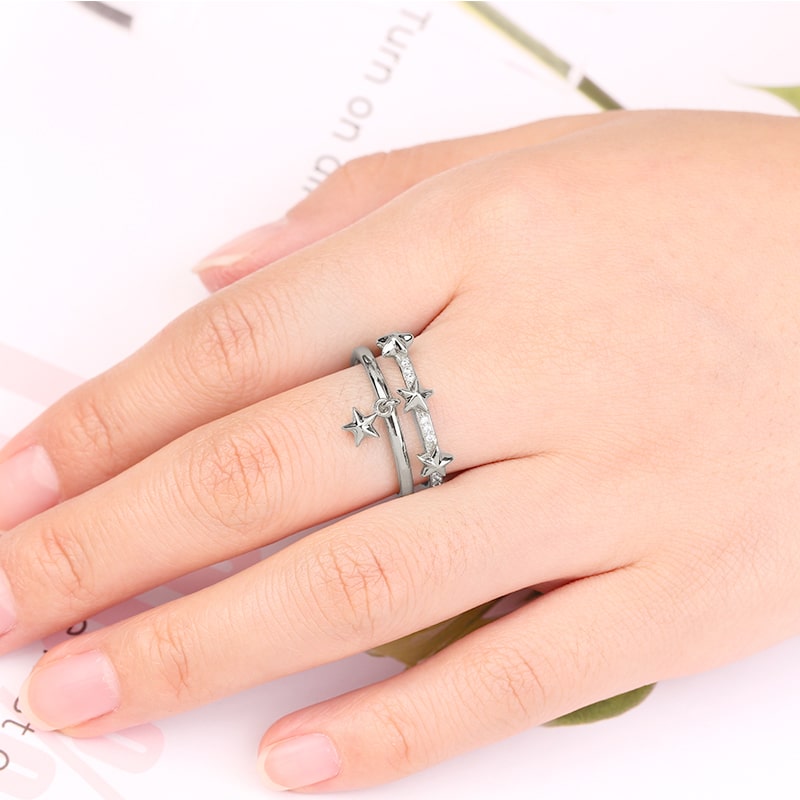 Star Adjustable Ring 925 Sterling Silver_3