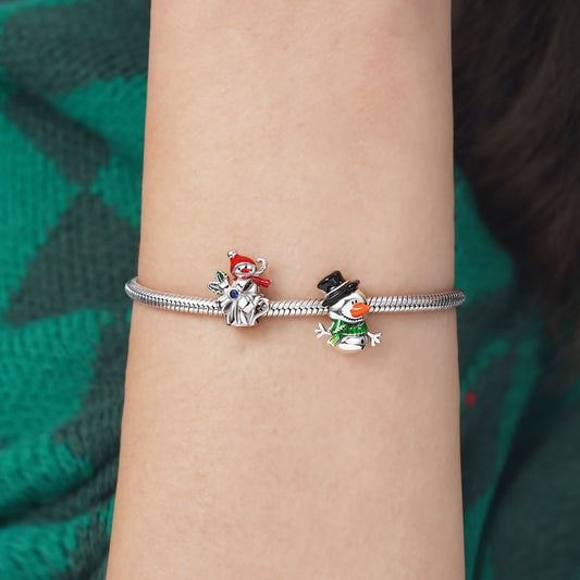 Mr. Snowman Charm Bead 925 Sterling Silver_3