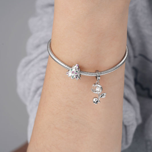 Chomper & Skull Pendant Dangle Charm 925 Sterling Silver_3