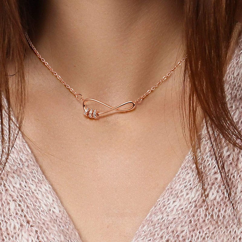 Infinite Love Necklace Rose Gold Plated 925 Sterling Silver_3