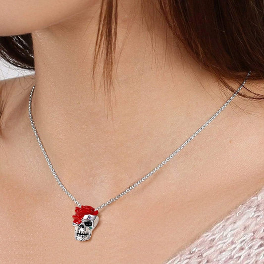 Skull with Rose Necklace 925 Sterling Silver_4