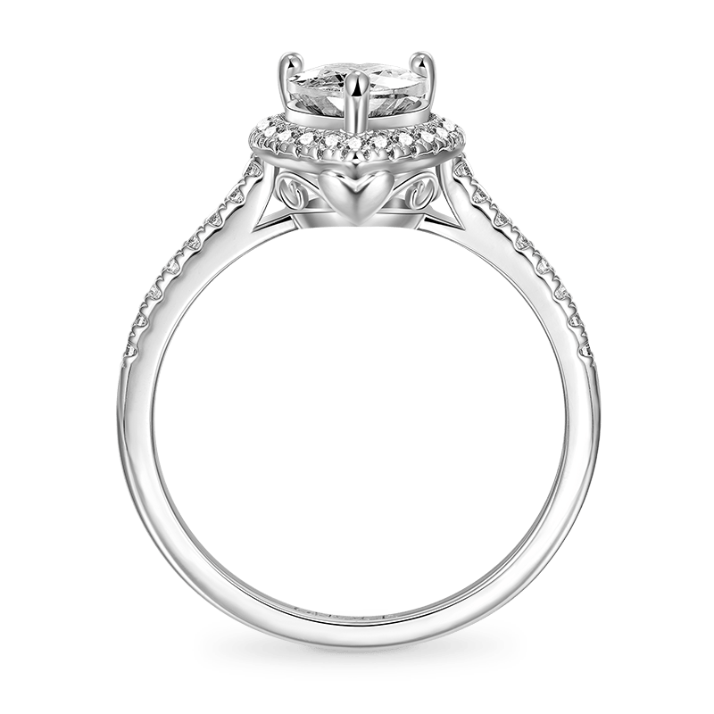 Sparkling Heart Ring 925 Sterling Silver Inlaid with Clear Gemstones_2