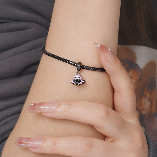 Octopus Double-sided Embrace Hearts Gemstones Pendant Dangle Charm 925 Sterling Silver_5