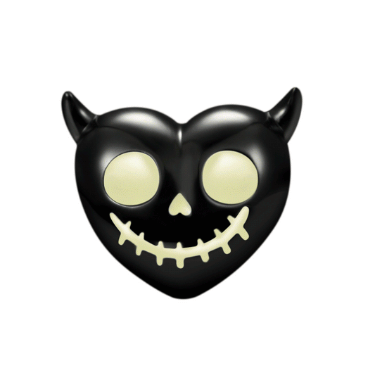 Luminous Devil's Heart Skull Charm Bead 925 Sterling Silver_4