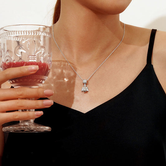 Gnoce "Angle of Love" 925 Sterling Silver Clear CZ Stones with Lovely Heart Angel Charm_6