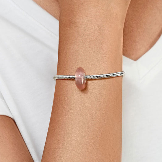 Gnoce Natural Pink Stone Heart Hole Charm_5