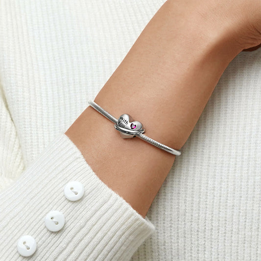 Gnoce "with you" Loving Planet Heart Charm_5
