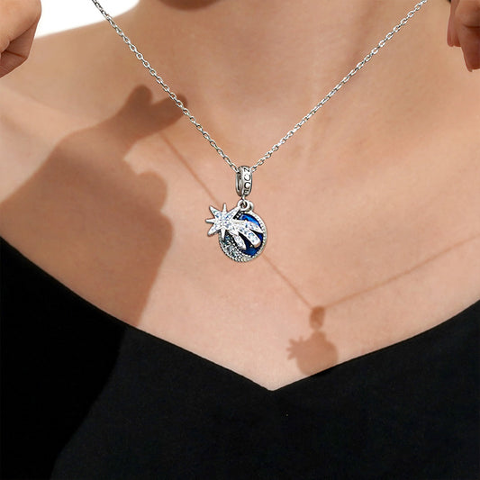 Gnoce Galaxy Moon & Star Double Pendant Dangle Charm_7