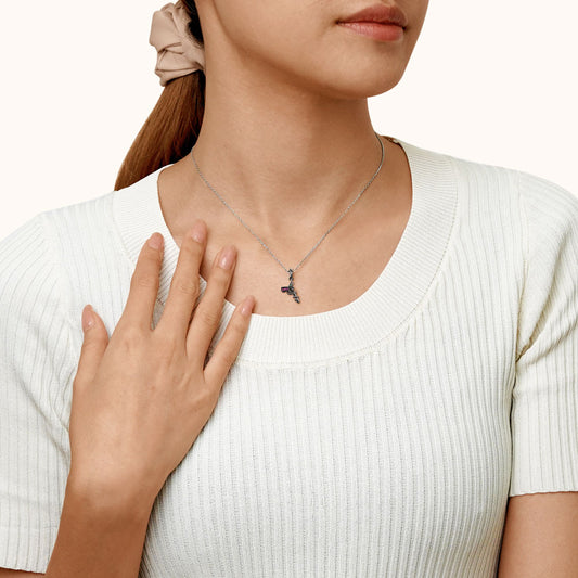 Gnoce Black Rose Pistol Gun Pendant Dangle Charm_4