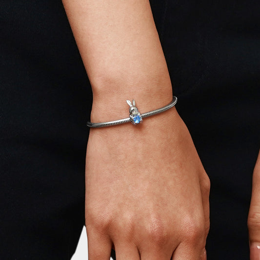 Gnoce Chinese Zodiac Rabbit Embraces Heart Gem Charm_5