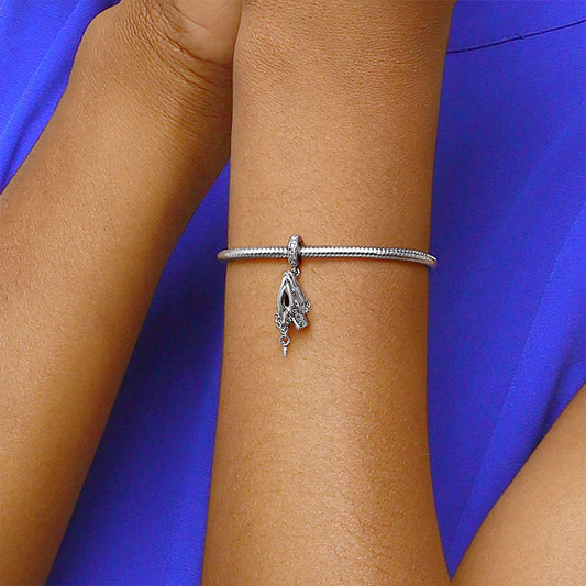 Gnoce "Pray For You" 925 Sterling Silver Charm Pendant with Shining CZ For Your Family_4