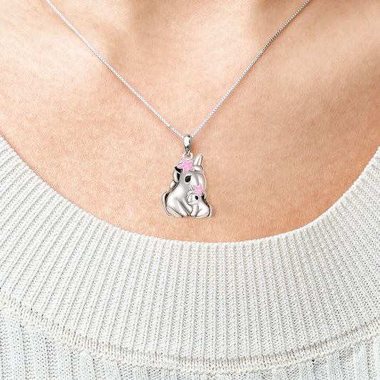 Gnoce Embrace Love Sakura Unicorn & Baby Necklace_5