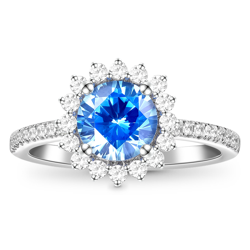 Gnoce Shimmering Four Prong Round Cut Promise Ring_1