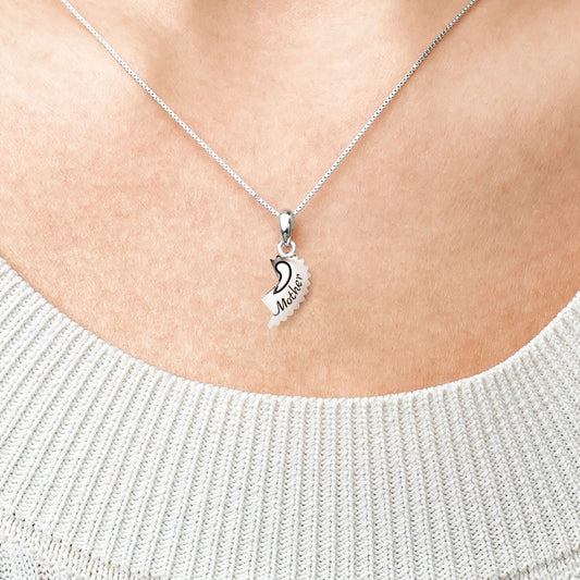 Gnoce "Love You Mom" Mother Unique Whole Heart Necklace_4