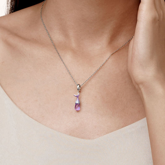 Gnoce Purple Mermaid Tear Pendant Dangle Charm_7