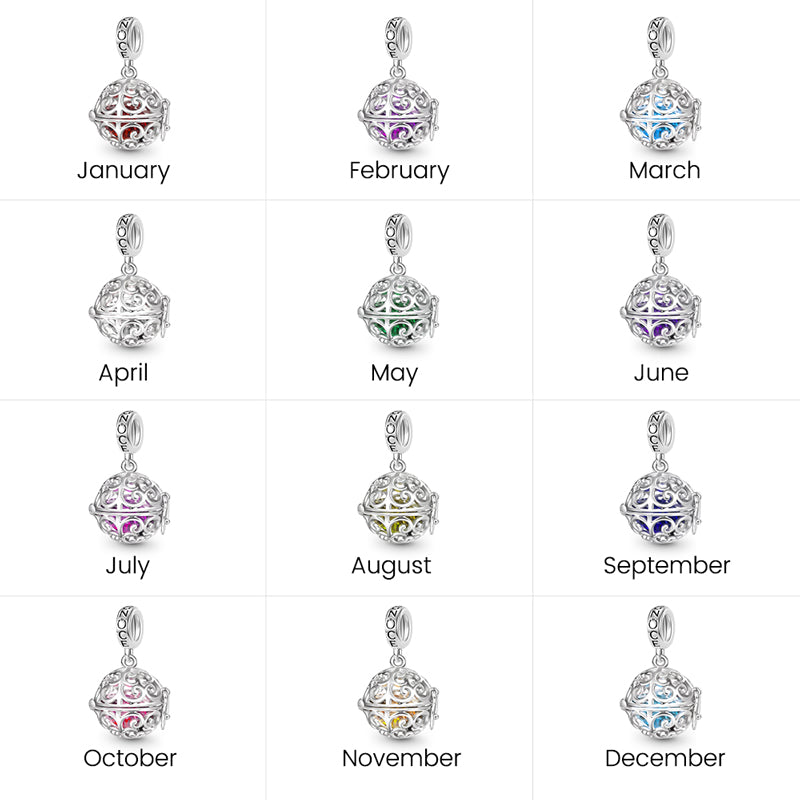 Gnoce Easter Egg Openable Birthstone Pendant Dangle Charm_9
