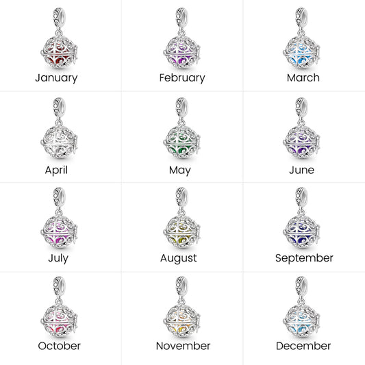 Gnoce Easter Egg Openable Birthstone Pendant Dangle Charm_9