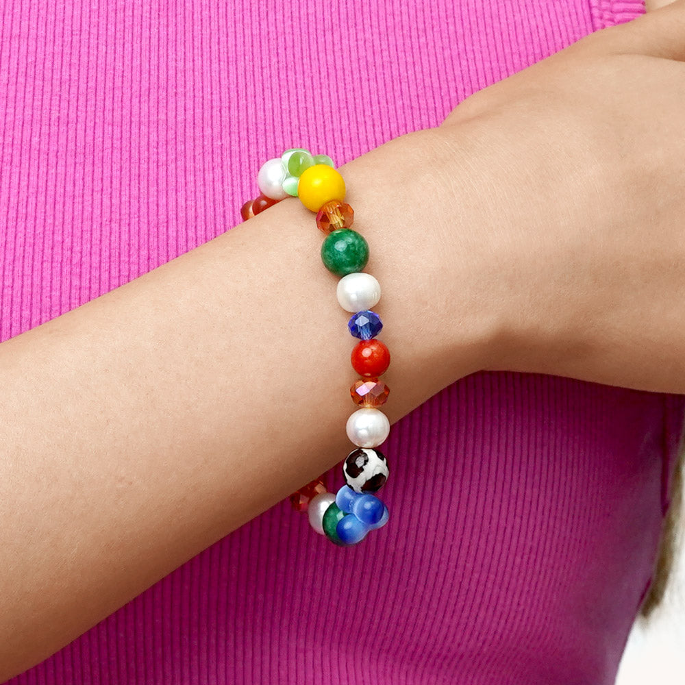 Gnoce Multi Color Beaded Stretch Bracelet_4