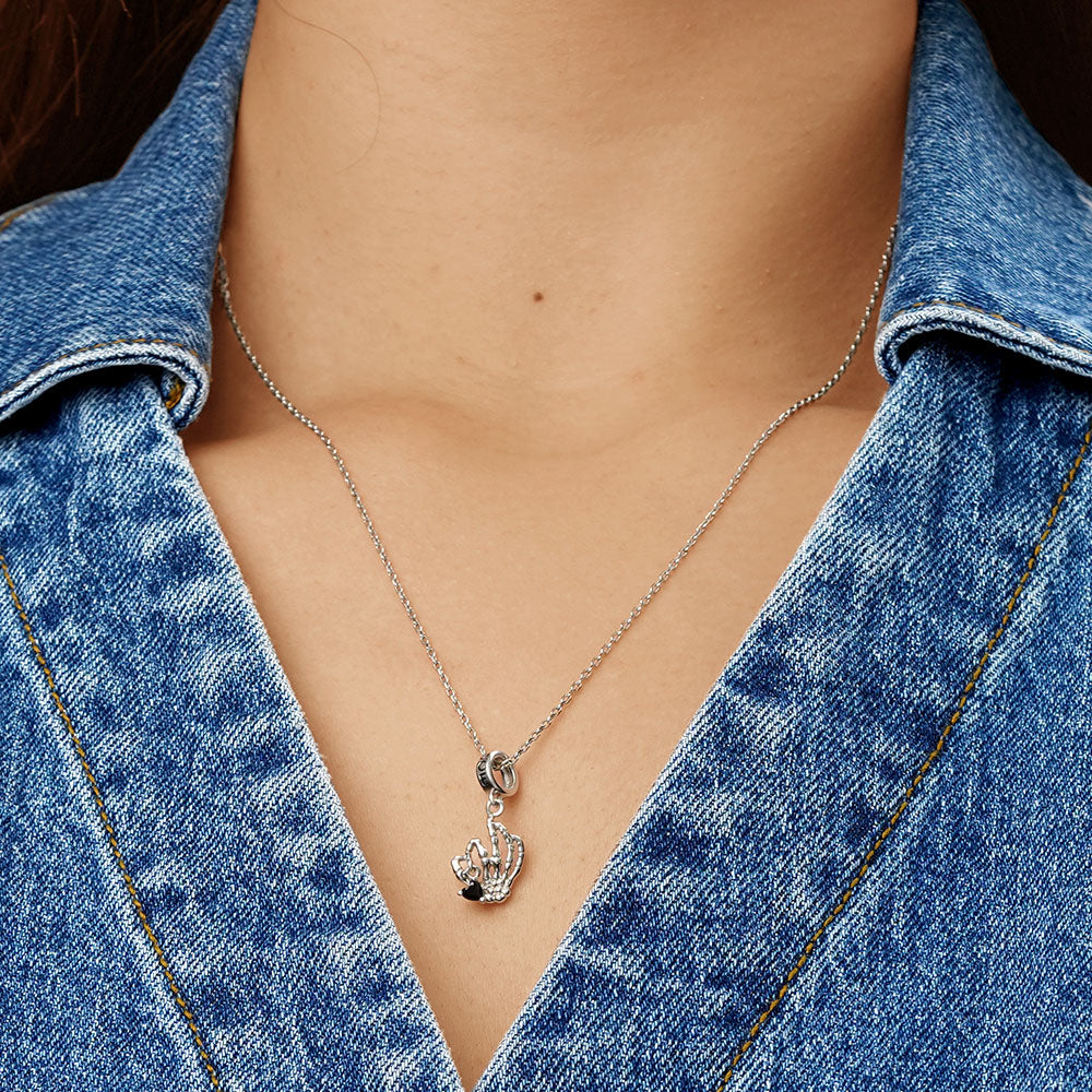 Gnoce Halloween Skull Gesture Pendant Dangle Charm_7