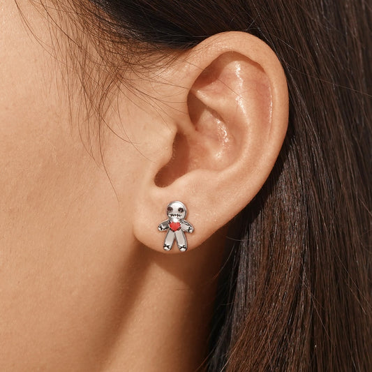 Gnoce Halloween Voodoo Doll Stud Earrings_5