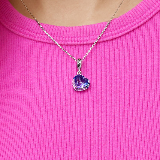 Gnoce Gradient Dark Purple Heart-shaped Pendant Dangle Charm_7