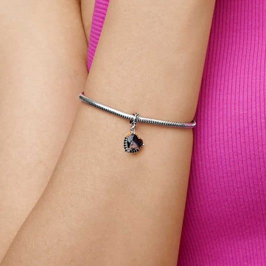 Gnoce Gradient Black Purple Heart-shaped Pendant Dangle Charm_5