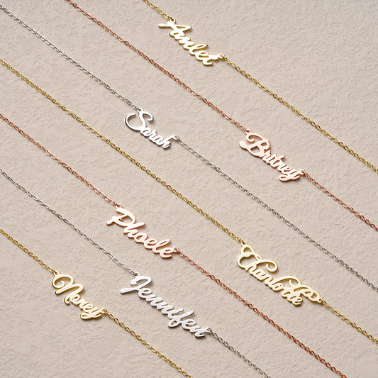 Gnoce "You Are My Sun" Personalized Calligraphy Style Gold Name Necklace_4