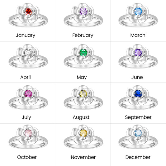 Gnoce Lucky Rose Birthstone Ring_6