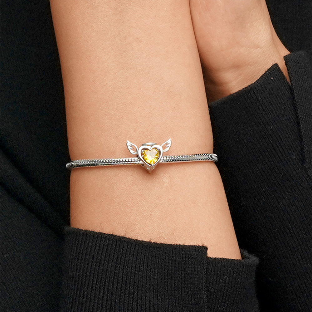 Gnoce Loving Angel Heart Birthstone Personalized Charm_5