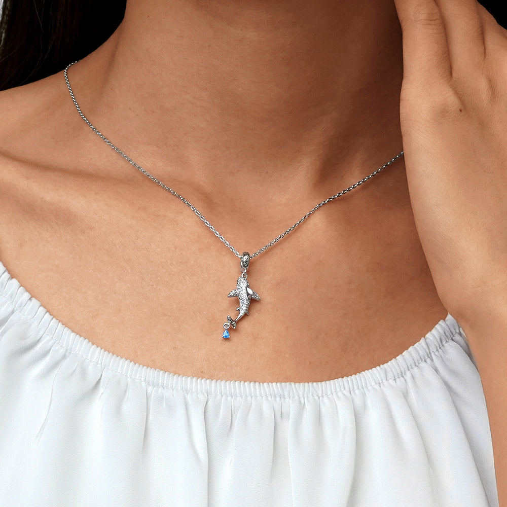 Gnoce Sparkling Shark Pendant Dangle Charm_7