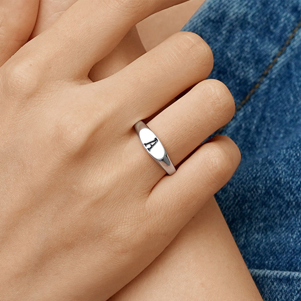 Gnoce Initial Letters Personalized Silver Ring_5