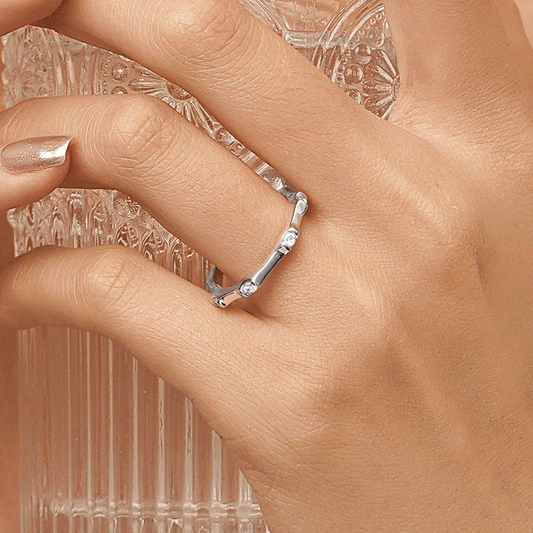 Gnoce Silver Bamboo Fashion Ring_5