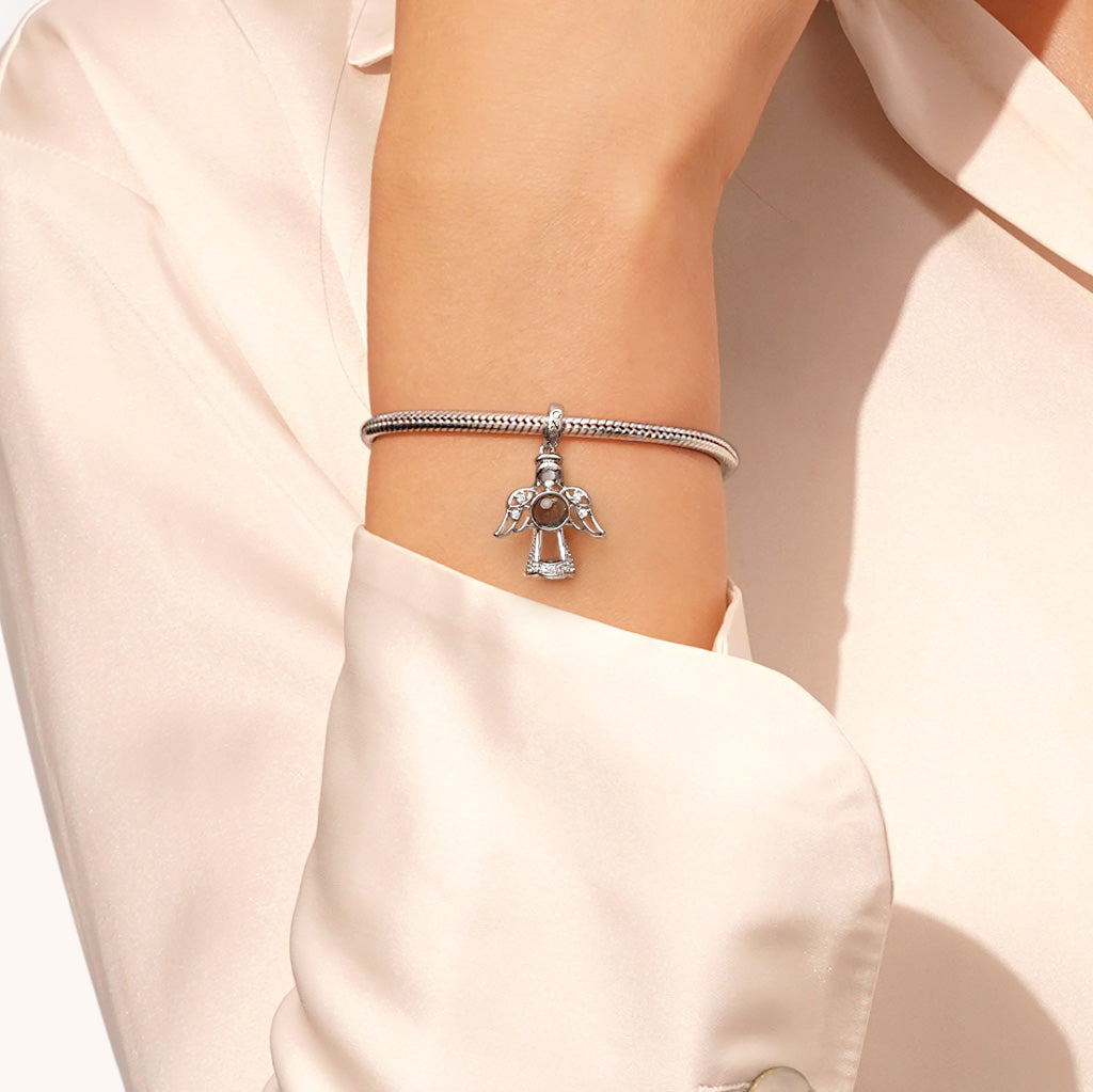 Gnoce Angel Projection Personalized Photo Pendant Dangle Charm_5