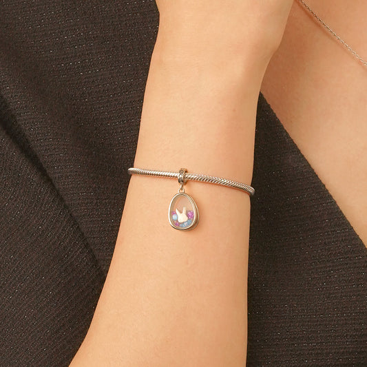 Gnoce Easter Bunny Egg-shaped Pendant Dangle Charm_5