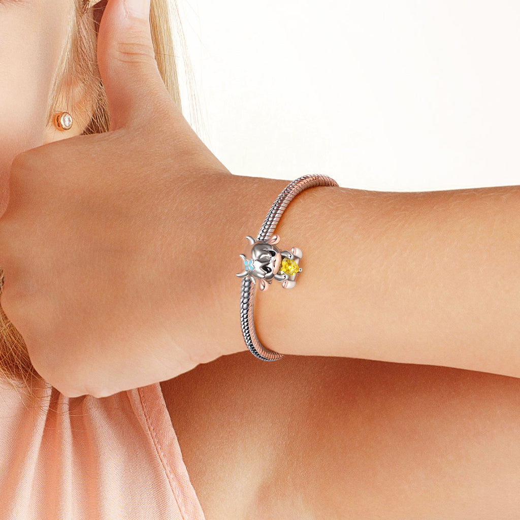 Yak Embraces Heart Gemstone Charm Bead 925 Sterling Silver_4