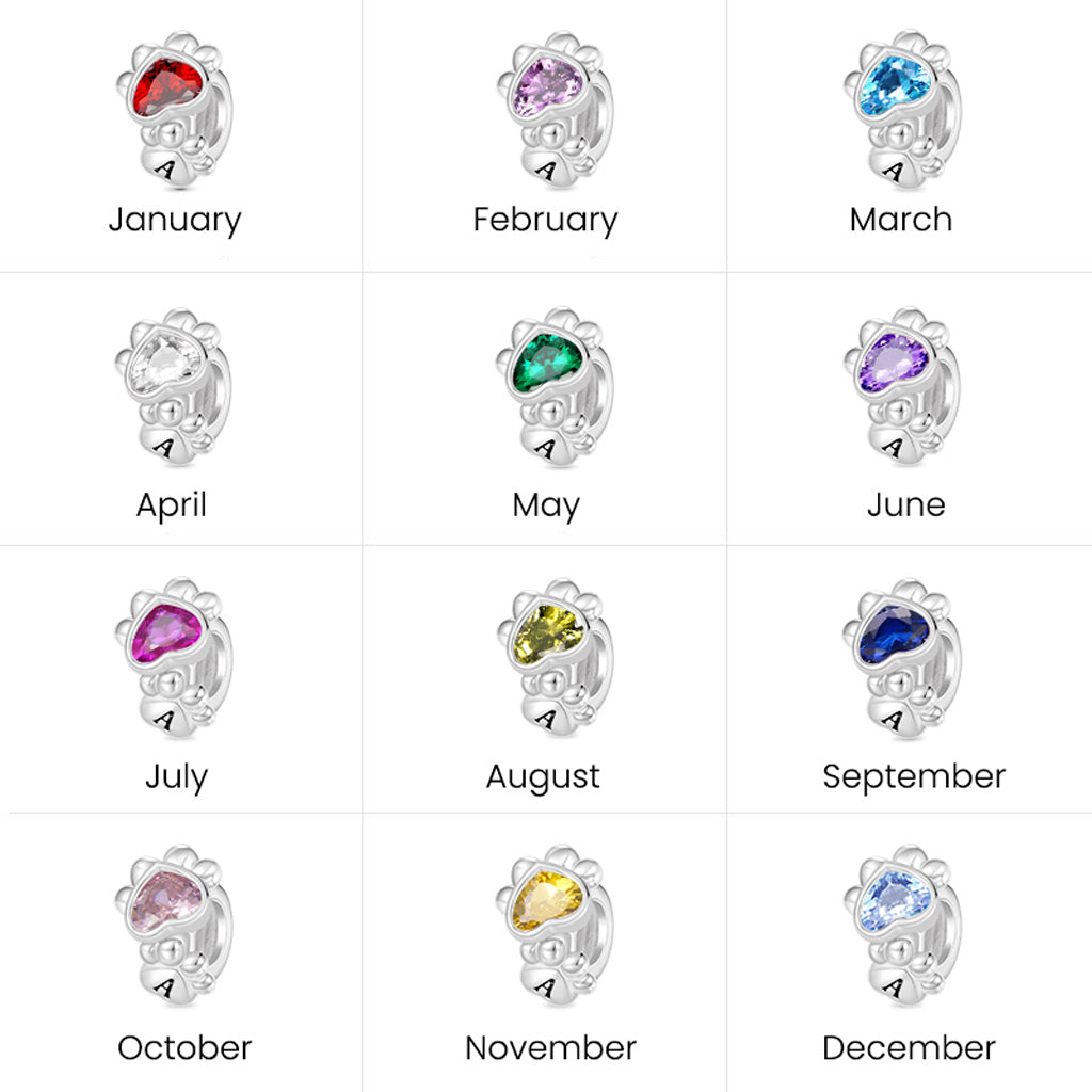 Gnoce Engravable Birthstone Pet Paw Charm_7