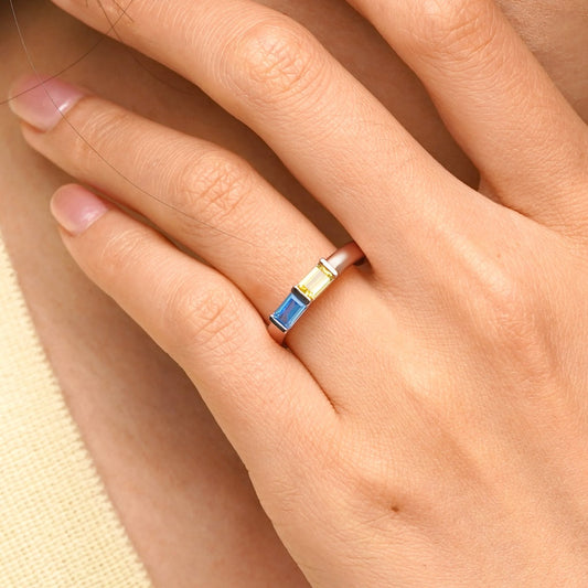 Gnoce Two-Color Birthstone Friendship Ring_6