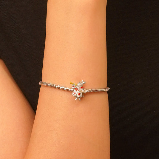 Gnoce Alice's Adventures in Wonderland White Rabbit Charm_5