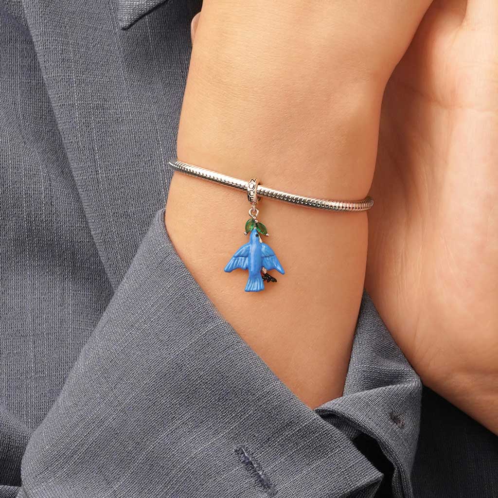 Gnoce Arctic Blue-bird Pendant Dangle Charm_6