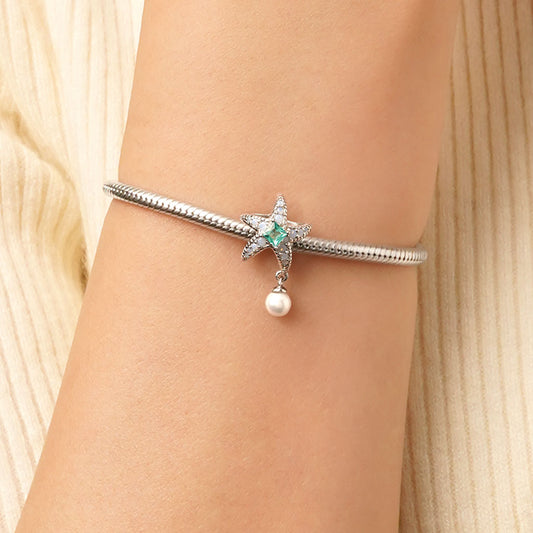 Gnoce Blue Starfish Hanging Pearl Charm_5