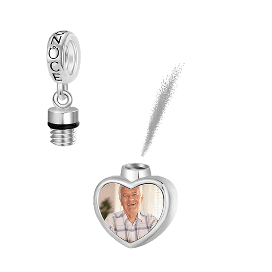 Gnoce “My guardian angel” Personalized Photo Heart Memorial Urn Ashes Pendant Dangle Charm_2