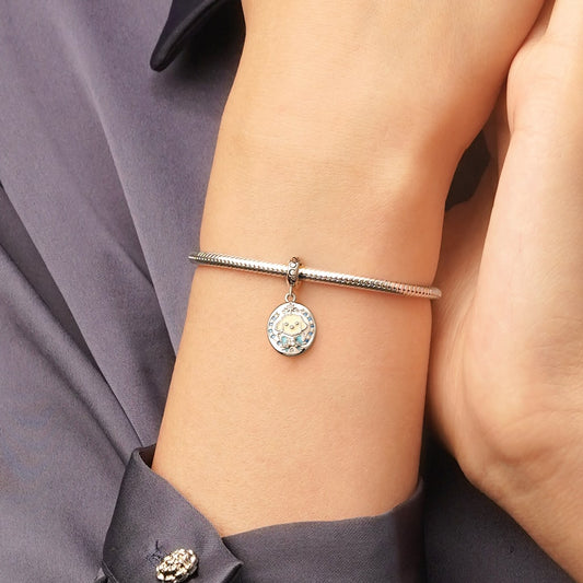 Gnoce Personalized Initial Letter Puppy Seal Pendant Dangle Charm_7