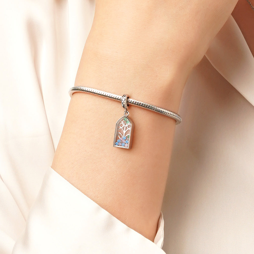 Gnoce Flower Window Pendant Dangle Charm_6