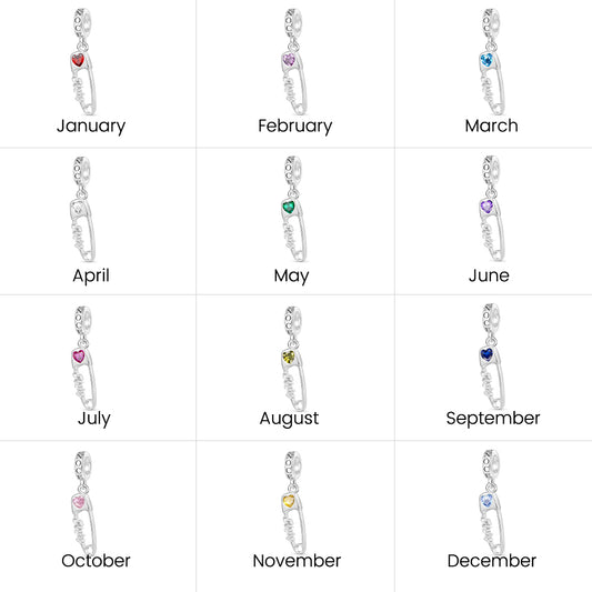 Gnoce Engravable Pin Birthstone Pendant Dangle Charm_8