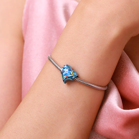 Gnoce Sea Blue Heart Zircon Candy Charm_5
