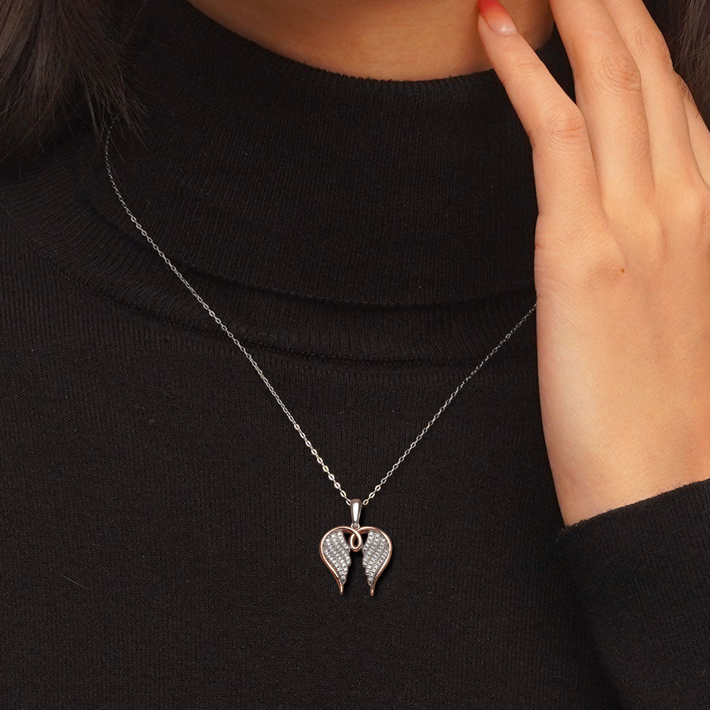 Gnoce 18k Rose Gold Angel Wings Necklace_6