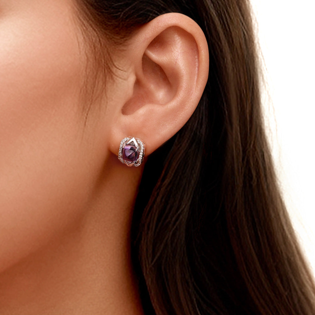Gnoce Luxurious Amethyst Stud Earrings_4