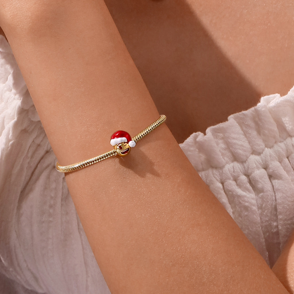 Gnoce emoji Santa Hat Winking Smiley Face Charm_5