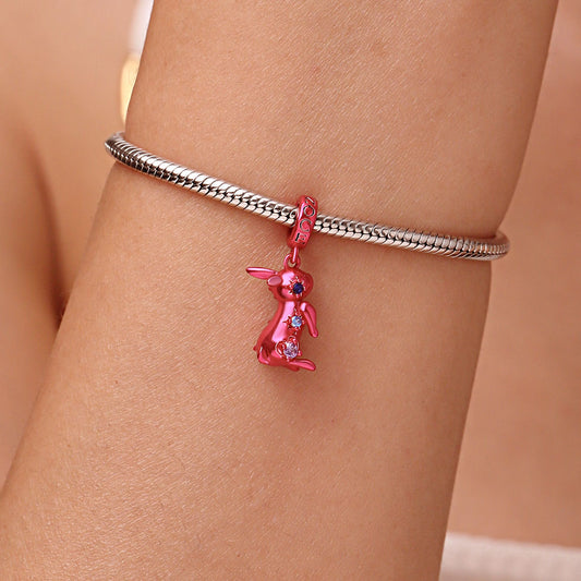 Gnoce Pink Candy Rabbit Zodiac Pendant Dangle Charm_6