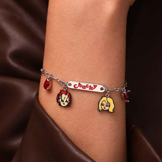Gnoce Chucky and Tiffany Dark Love Chain Bracelet_5